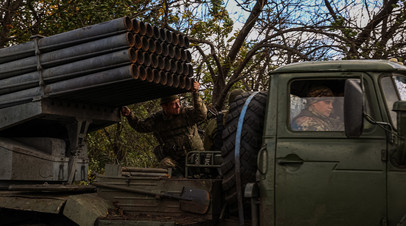Российские артиллеристы ночью под Херсоном уничтожили украинскую установку РСЗО Град