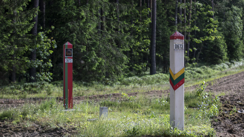 Литва перекрыла движение на границе с Белоруссией в пункте пропуска Мядининкай