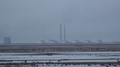 Запорожская АЭС и обмелевшее Каховское водохранилище
