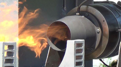 Двигатель МГТД-22 на огневых испытаниях