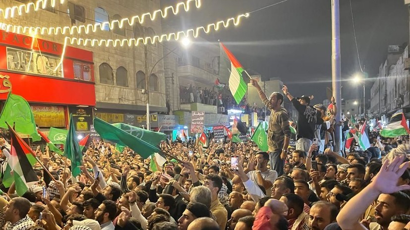 В Аммане жители собираются на митинг в поддержку палестинцев