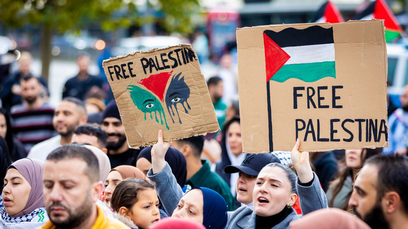 Перед парламентом Молдавии прошла акция в поддержку Палестины