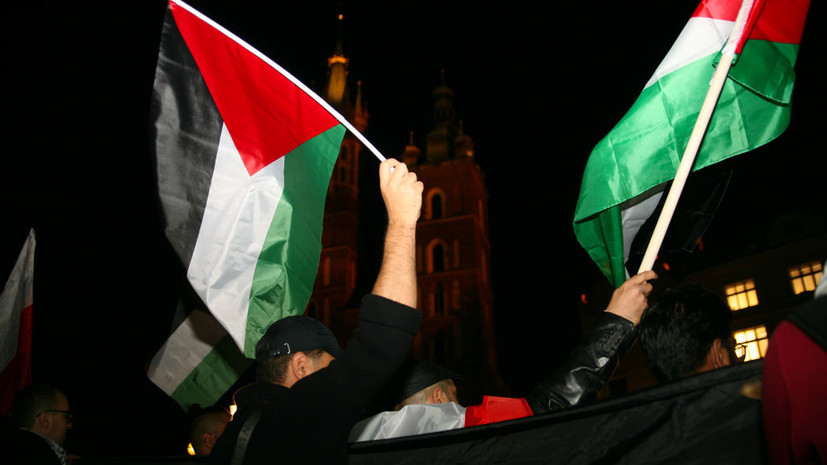 В центре Варшавы проходит антиизраильская акция
