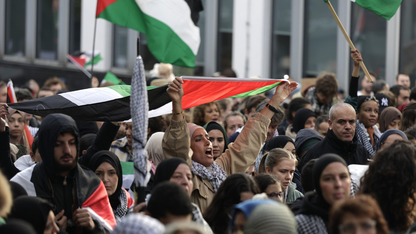 В Брюсселе прошла акция в поддержку Палестины