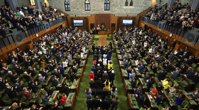 Канадский парламент во время визита Владимира Зеленского