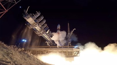 Запуск ракеты-носителя с космодрома Плесецк с военными спутниками