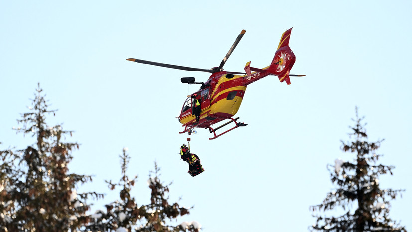 Горнолыжник Пентюро эвакуирован на вертолёте после падения на этапе Кубка мира