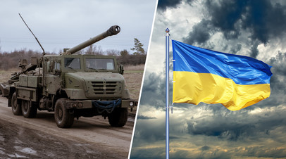 Французская самоходная гаубица Caesar / флаг Украины