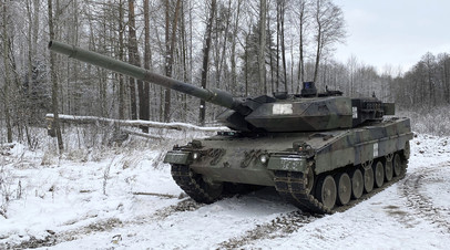 Поставленный ВСУ танк Leopard 2A6, переправленный на ремонт в Литву