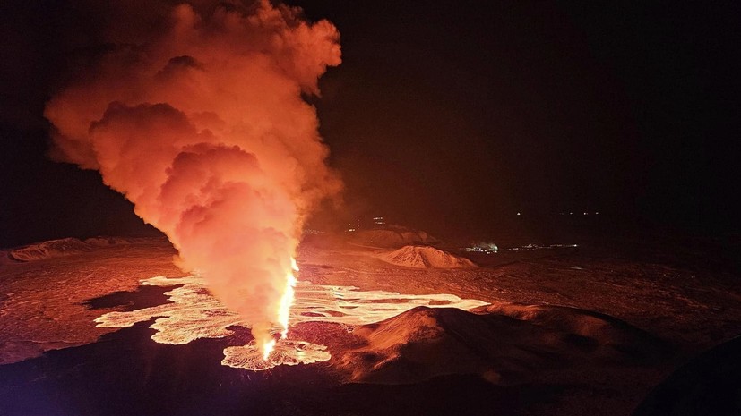 Метеослужба: извержение вулкана началось на полуострове Рейкьянес в Исландии