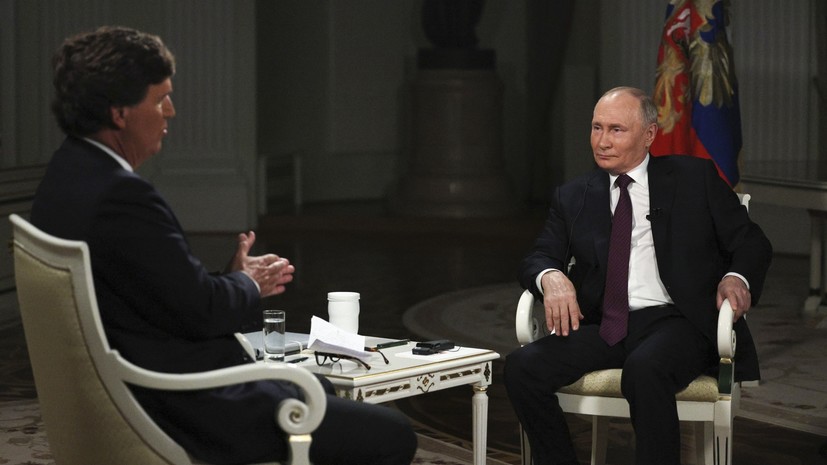 Число просмотров интервью Путина журналисту Карлсону в соцсети X превысило 80 млн