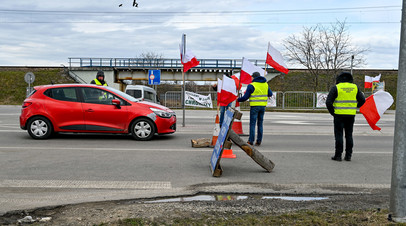 Блокада КПП польскими протестующими на границе с Украиной