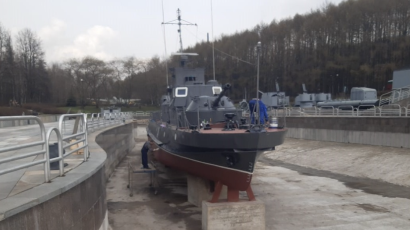 В филиале Музея Победы отреставрировали речной артиллерийский бронекатер «Шмель»