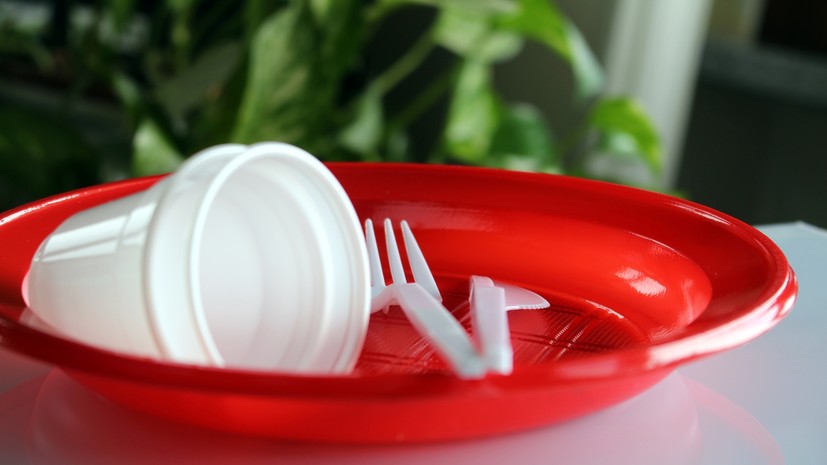 Маркировку о вреде для природы предлагают наносить на пластиковую посуду