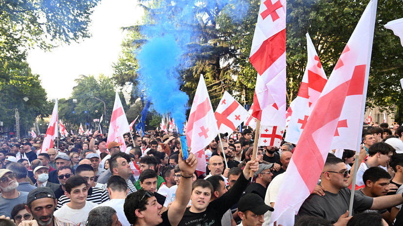 В Тбилиси проходит митинг в поддержку закона об иноагентах