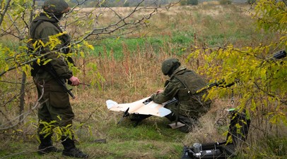 Военнослужащие ВС РФ запускают дрон-камикадзе «Куб» на Николаево-Криворожском направлении