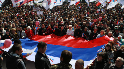 Митинг в поддержку самоопределения ДНР, весна 2014 года