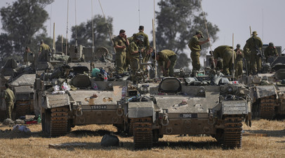 Израильские военные на границе с Газой
