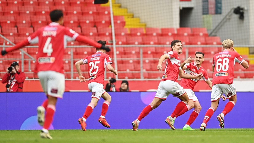 «Спартак» обыгрывает «Краснодар» после первого тайма благодаря голу Зобнина