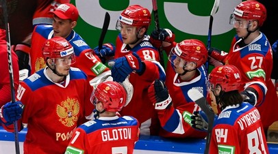Хоккеисты сборной России в матче с командой Белоруссии на Qazaqstan Hockey Open