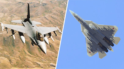 Истребители F-16 и Су-57