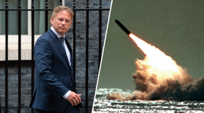 Министр обороны Великобритании Грант Шэппс / пуск ракеты Trident