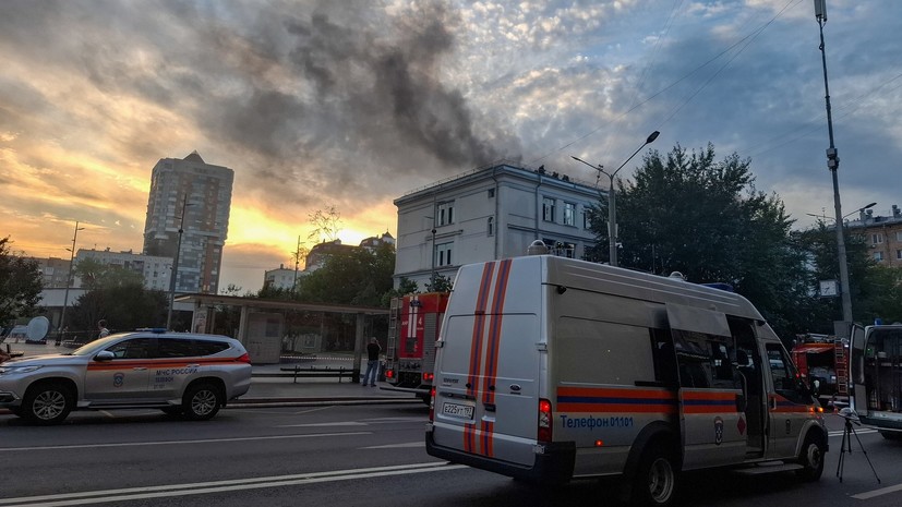 Роспотребнадзор проверит воздух после пожара на Пресненском Валу в Москве