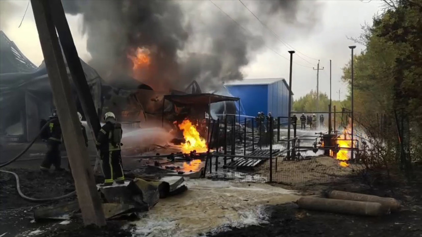 Пожар на складе в Воронежской области ликвидировали