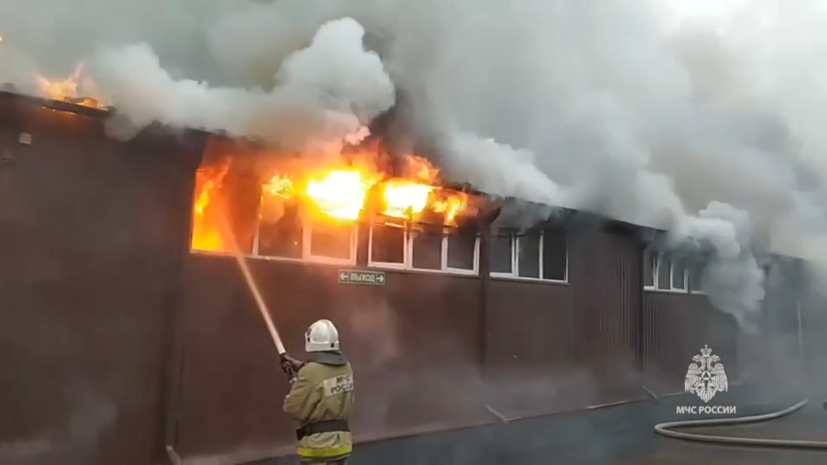 На рынке в подмосковном Ногинске произошёл пожар — видео