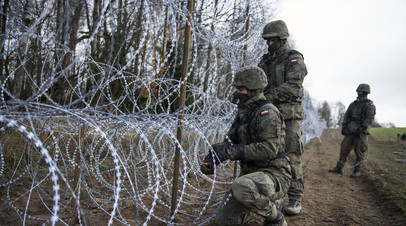 Польские военные на границе с Россией