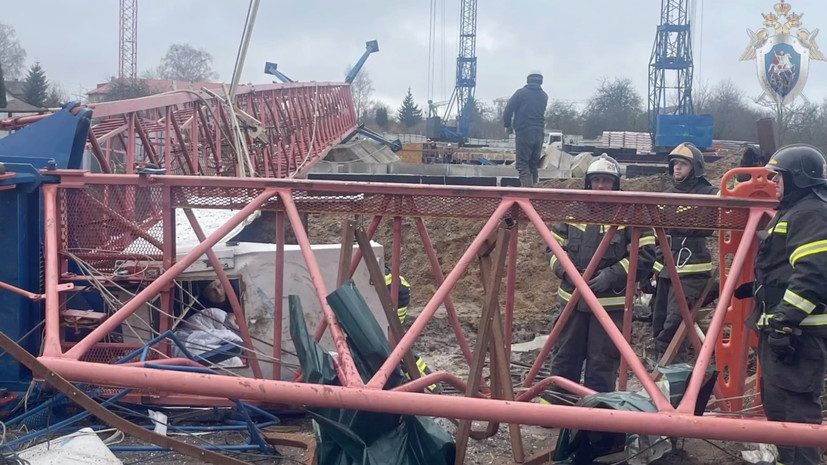 В Калининградской области при падении башенного крана пострадали два человека