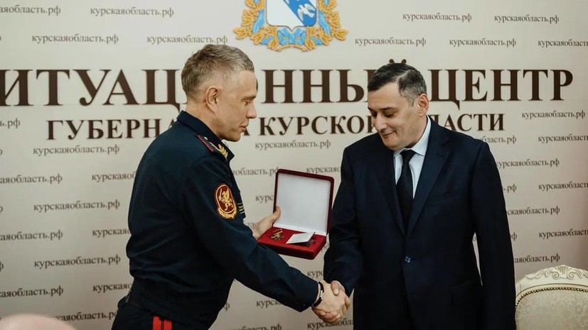 Врио главы Курской области Хинштейн заявил о своём награждении знаком Росгвардии