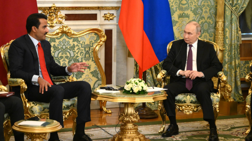 Переговоры Путина и эмира Катара завершились