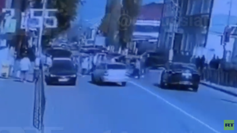 Опубликовано видео наезда автомобиля на пешеходов в Мичуринске