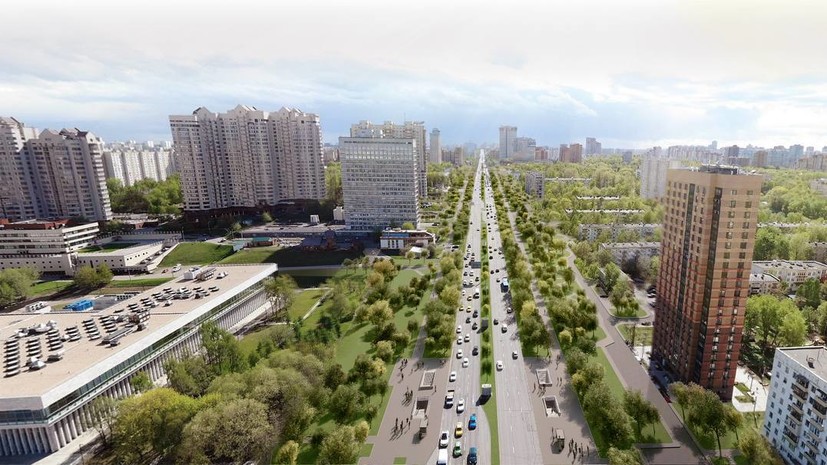 На юго-западе Москвы начали благоустраивать Профсоюзную улицу