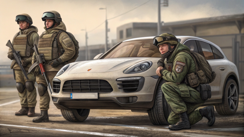 SHOT: замеченный в зоне СВО Porsche выполнял задачу на Белгородском направлении