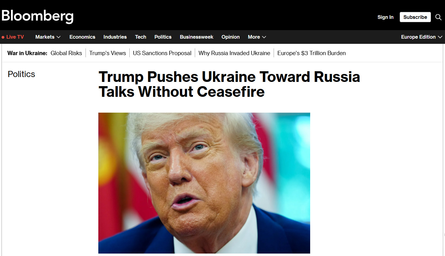 «Встал на сторону российского лидера»: западные СМИ — о реакции Трампа на инициативу Путина по диалогу с Киевом