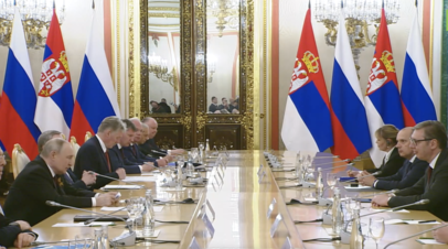 Путин встретился с Вучичем в Кремле