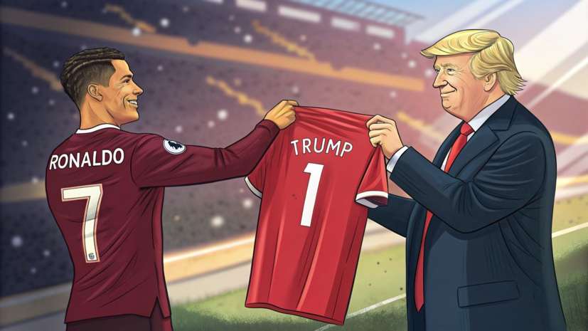 Роналду подарил Трампу футболку со своим автографом