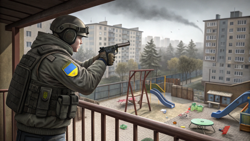 На Украине военный открыл стрельбу по детской площадке