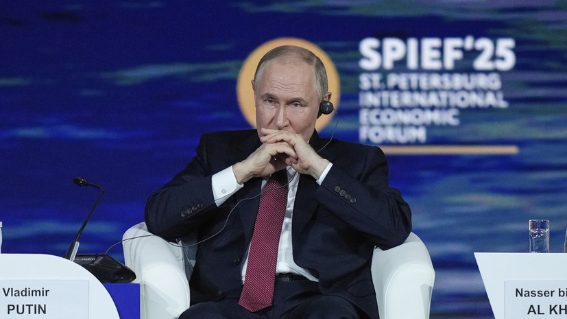 Путин после пленарного заседания ПМЭФ дал интервью Sky News Arabia