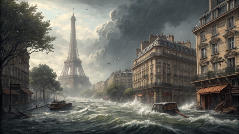 Le Figaro: Париж затопило во время шторма