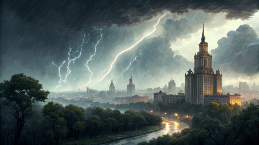 Водителей в Москве предупредили о грозе и сильном ветре