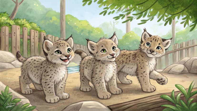 Тройня рысят родилась в Пермском зоопарке