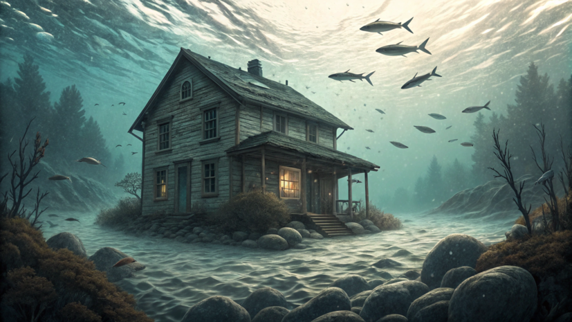 Подписчик RT показал кадр с места Волги, где затонул самодельный плавучий дом