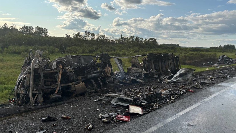 Два человека погибли при столкновении фур в Омской области