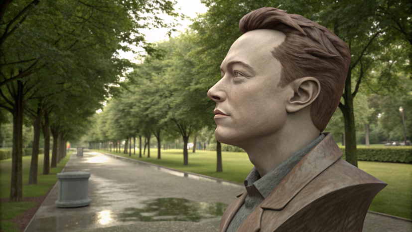 Fox News: голова Илона Маска высотой почти 4 метра отправилась по паркам США