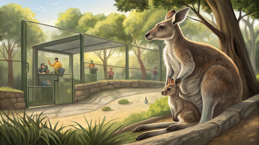 В Московском зоопарке родился детёныш кенгуру валлаби