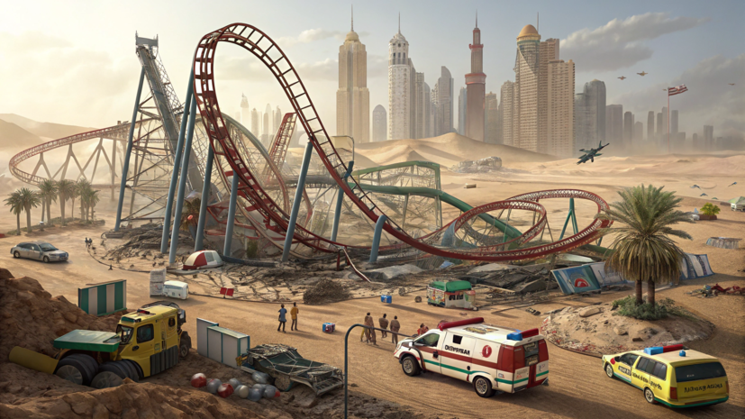 В Саудовской Аравии обрушился аттракцион с людьми, есть пострадавшие