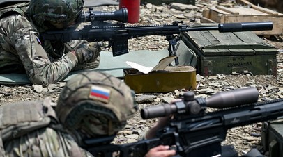 Российские снайперы на полигоне